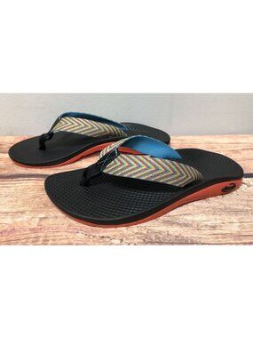 Chaco Rainbow Multicolor Chevron Eco Tread Flip Flops Sandals Womens 6 (6E54)